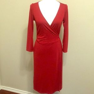 Loft 3/4 sleeve wrap dress